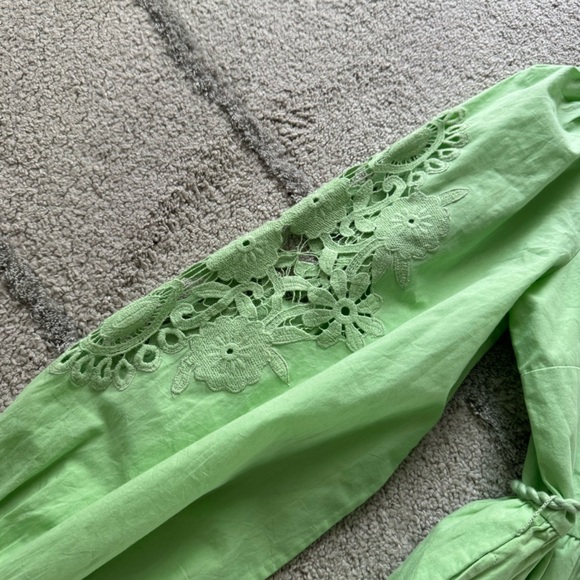 Cami Nyc Carolina Dress Neo Mint cotton poplin mini long sleeve XL new - Picture 8 of 16